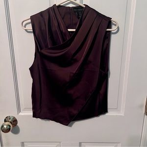 Brown silk top